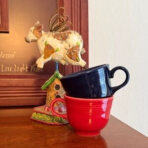 Fiestaware Navy and Red Mugs